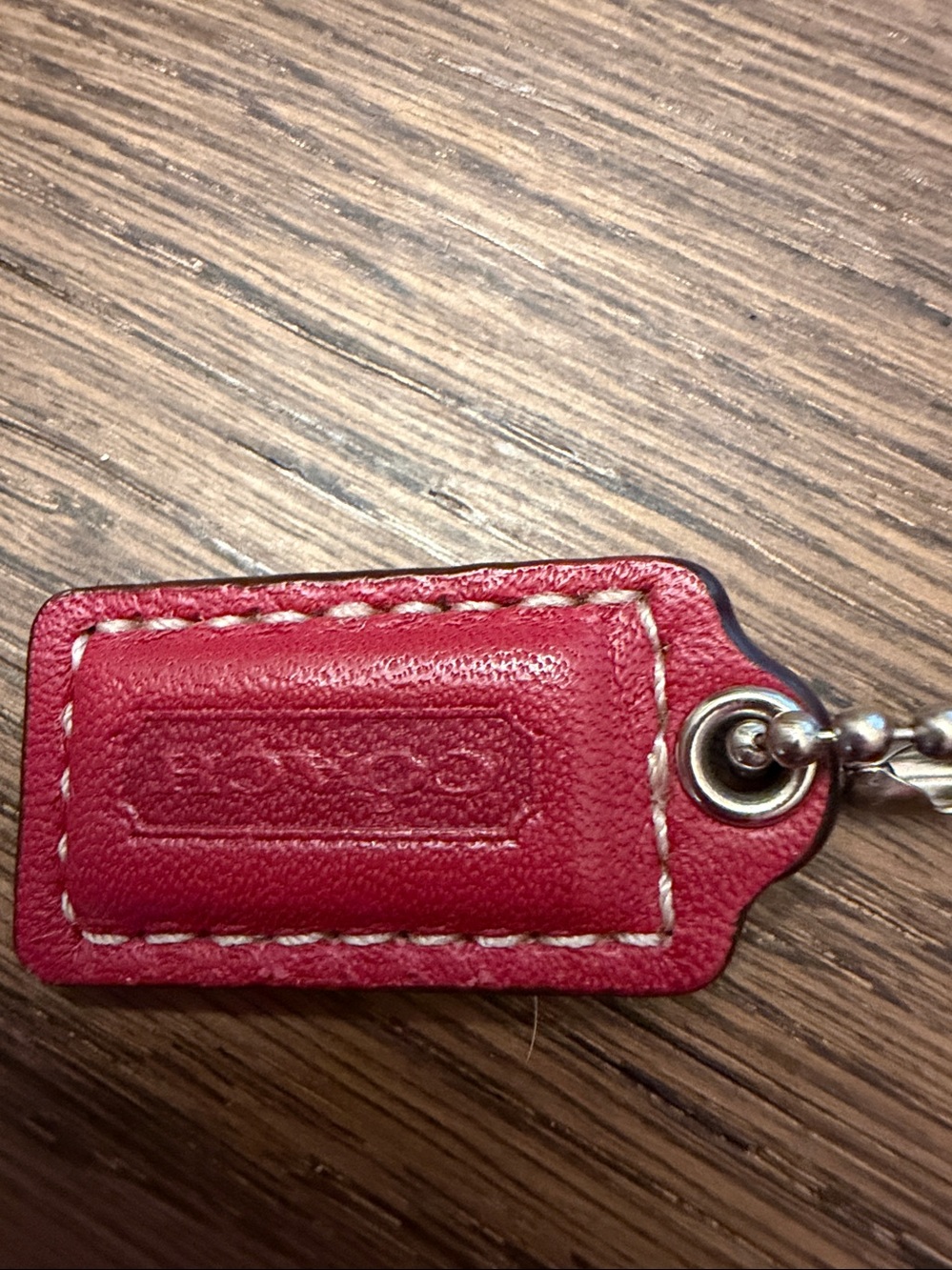 Red Leather Wristlet Clutch with Buckle Detail - Picture 5 of 5